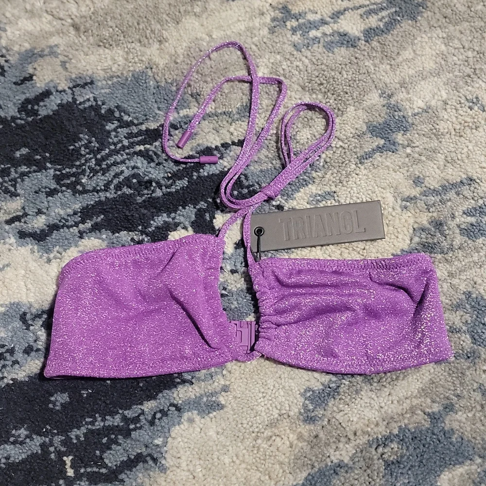 triangl swimwear Shimmery Lavender Bandeau Bikini Top